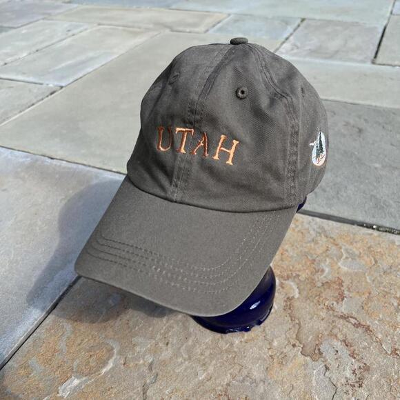 Utah Embroidered Strapback Dad Hat Olive Green - Picture 1 of 7